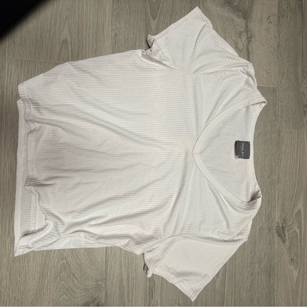 Olivia Rae White Short Sleeve V-Neck Tee